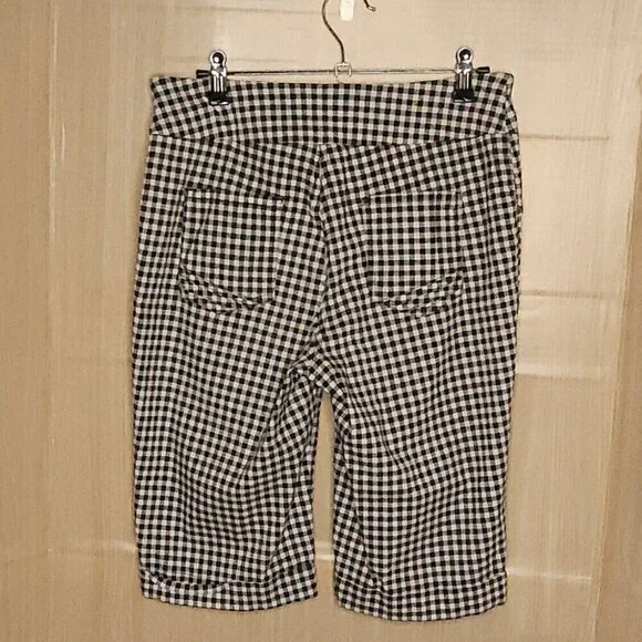 Westbound Black White Check Knee Length Stretchy Shorts 8 - Picture 2 of 7